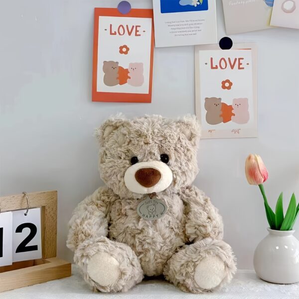 Memorable Keepsake, Cute Teddy Bear Plush Toy - Soft Polyester, Perfect for Car Decor & Gifts for Birthdays, Thanksgiving, Christmas | Deep Brown/Ivory