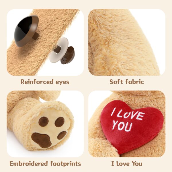 [Giant Teddy] 36" Giant Light Brown Teddy Bear Plush | Soft Polyester | Cuddly & Adorable Decoration | Valentine's Day - Image 3