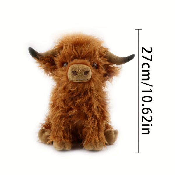 Soft and Comfortable 27cm/10.62 Inches Cute Highland Cow Plush Doll | Cartoon Animal Shape, Perfect for Gifts, Christmas, Halloween, Valentine's Day, Thanksgiving, High-Quality Birthday Gift, Ideal as a Pet Comfort, Cow Decorations for Home, Holiday Gift Item, Playful Design, Highquality Softness - Image 10