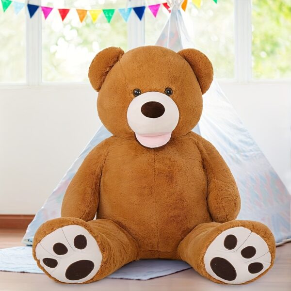 MorisMos 52in Giant Teddy Bear Stuffed Animal - Soft Plush Brown Teddy Bear with White Paw Prints, Large Cuddly for Baby Shower, Christmas, Birthday Gifts, Home Decor, Cute Stuffed Animals, Hug Gift, Playful Design, Animethemed Design, Fluffy Texture - Image 5