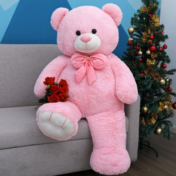 [Giant Teddy Bear] 47" Giant Valentine's Day Big Teddy Bear Stuffed Animal 4ft With Bow - Image 4