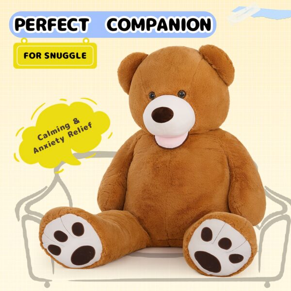 Giant Teddy Bear Stuffed Animal with Footprints, Big Teddy Bear Plush Toy for Girlfriend, Kids And Friends, Huge Teddy Bear for Birthday, Valentine's Day And Christmas (Brown) - Image 3