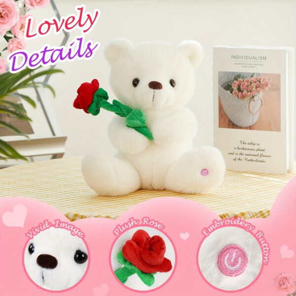 Glowing Rose Bear Plush Toy (Without Battery), Happy Mother's Day Gift Cute Soft Stuffed Animal with Lights, Birthday Party Gifts Toy for Lover, Valentine's Day Decor, Children's Playing Companion Doll - Image 4