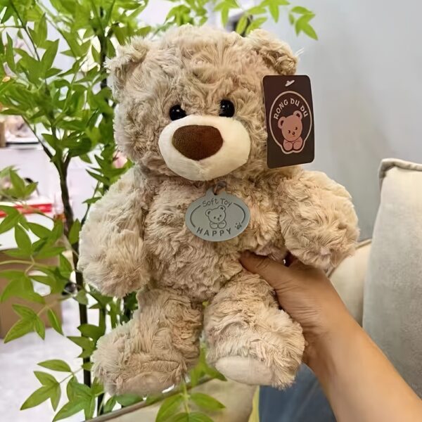 Memorable Keepsake, Cute Teddy Bear Plush Toy - Soft Polyester, Perfect for Car Decor & Gifts for Birthdays, Thanksgiving, Christmas | Deep Brown/Ivory - Image 6