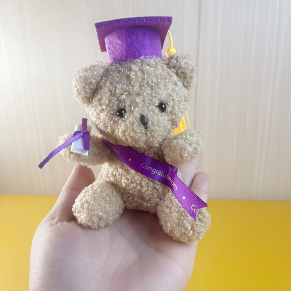 Graduation Teddy Bear Plush Toy with Diploma & Cap - Soft Plush Fabric, Golden Tassels, Red Tulle Overalls & Diploma Scarf - Perfect Gift for Pet Lovers, Graduation Dog & Small Animal Stuffed Companion, Graduation Theme Design, Highquality Stitching - Image 7