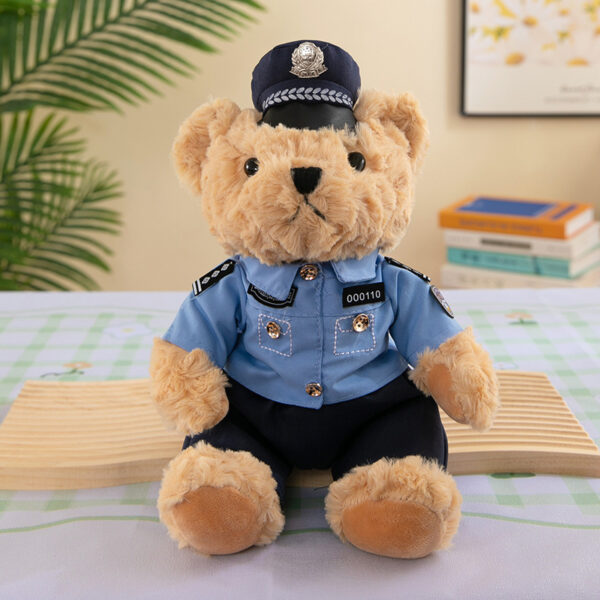 Firefighter & Police Bear Plush Toy - Soft Teddy Bear with Firefighter & Police Outfits, Safe for All, Birthday Party Decorations, Home/Office Decoration - Cute First Responder Gift, Firefighter Decorations, Room Accessory, Playful Design, Durable Stuffed Animal, Home Decor, Cartoon Design, High-quality Fabric, Gift Idea - Image 2