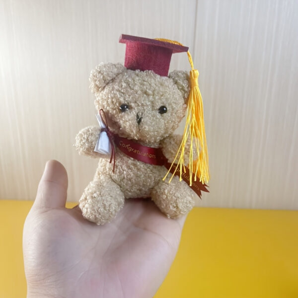 1 Graduation Teddy Bear Plush Toy- Hooded Purple Golden Tassel Red Ribbon Commemorative Gift, Pet Dog Lover Puppy Supplies, Small Stuffed Bear, Carefully Crafted Celebration Design - Image 4